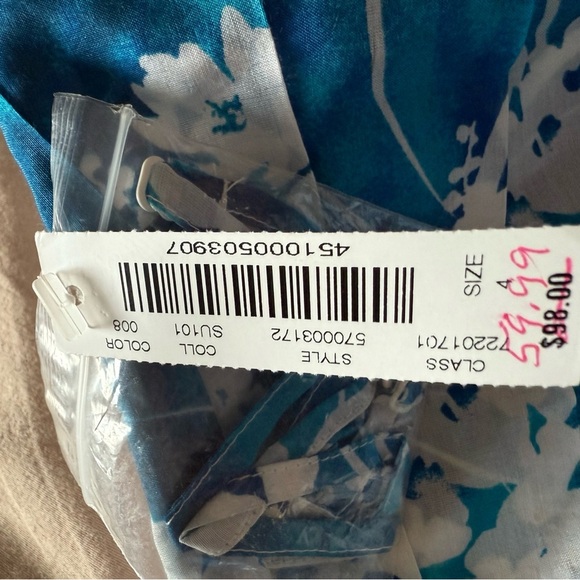 White House Black Market Blue and White Floral Bustier size 4 - Picture 6 of 9